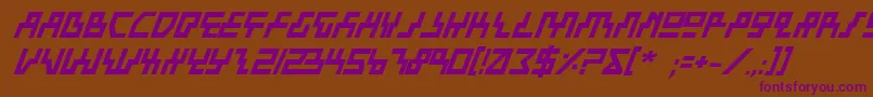 BeamRiderBoldItalic Font – Purple Fonts on Brown Background