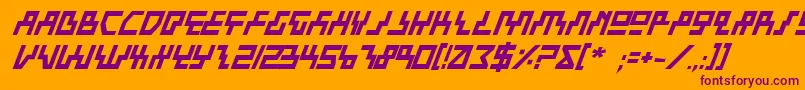 BeamRiderBoldItalic Font – Purple Fonts on Orange Background