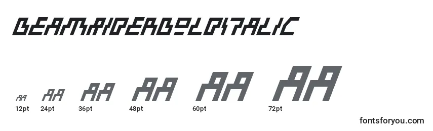 BeamRiderBoldItalic Font Sizes