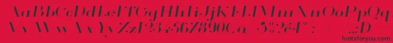 Glamor Lightextendeditalic Font – Black Fonts on Red Background