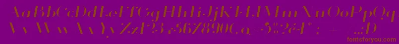 Glamor Lightextendeditalic Font – Brown Fonts on Purple Background