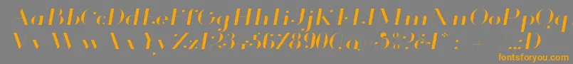 Glamor Lightextendeditalic Font – Orange Fonts on Gray Background
