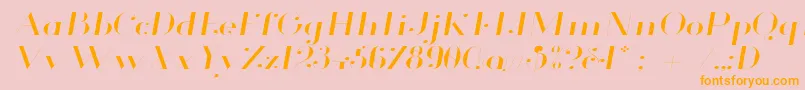 Glamor Lightextendeditalic-Schriftart – Orangefarbene Schriften auf rosa Hintergrund