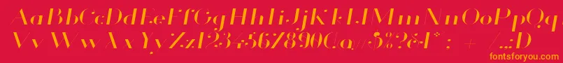 Glamor Lightextendeditalic Font – Orange Fonts on Red Background