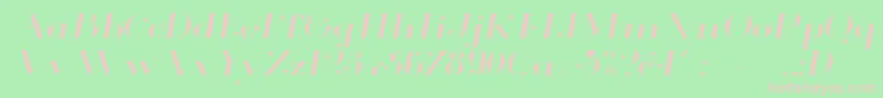 Glamor Lightextendeditalic Font – Pink Fonts on Green Background