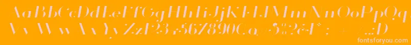 Glamor Lightextendeditalic-Schriftart – Rosa Schriften auf orangefarbenem Hintergrund