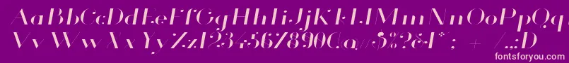 Glamor Lightextendeditalic Font – Pink Fonts on Purple Background