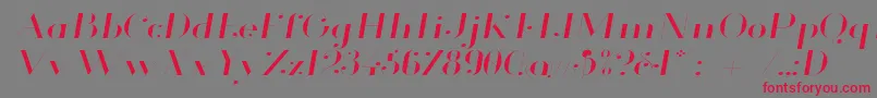Glamor Lightextendeditalic-Schriftart – Rote Schriften auf grauem Hintergrund