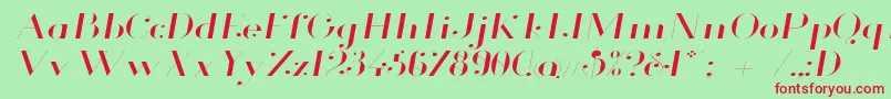 Glamor Lightextendeditalic Font – Red Fonts on Green Background