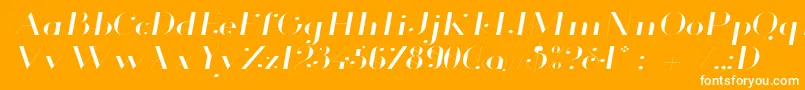 Glamor Lightextendeditalic Font – White Fonts on Orange Background