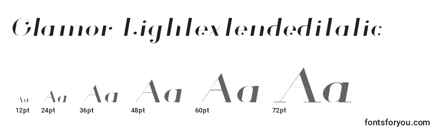Glamor Lightextendeditalic Font Sizes