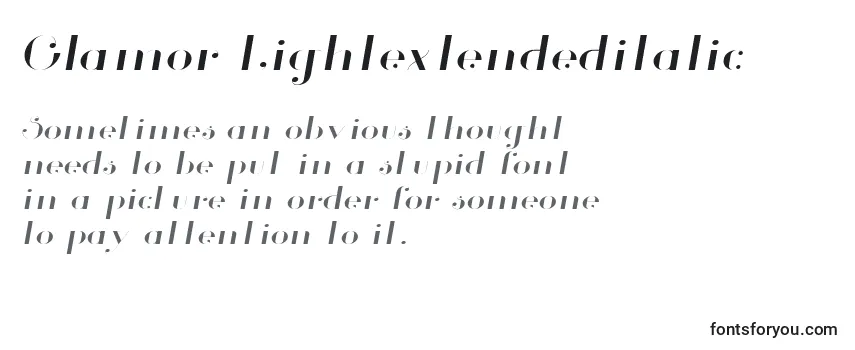Glamor Lightextendeditalic Font