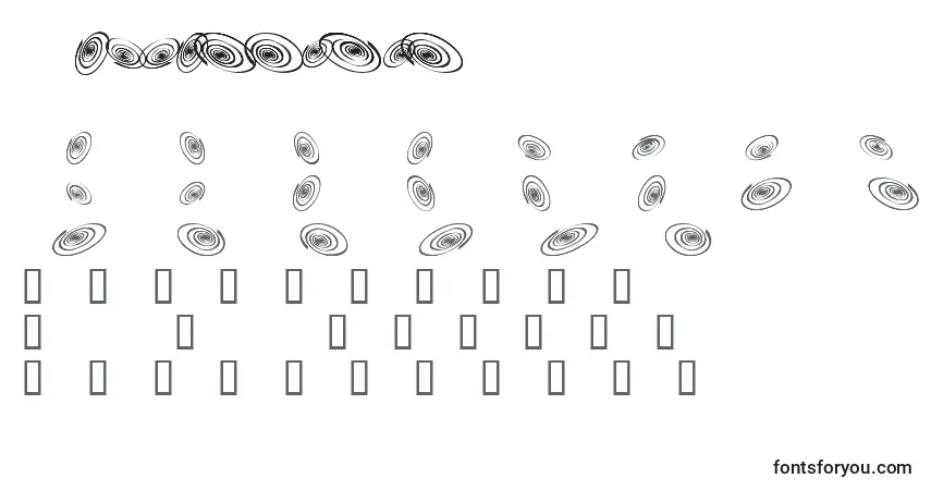 Omegaswirls-fontti – aakkoset, numerot, erikoismerkit