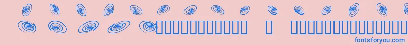 Omegaswirls-Schriftart – Blaue Schriften auf rosa Hintergrund