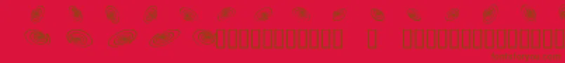 Omegaswirls-fontti – ruskeat fontit punaisella taustalla