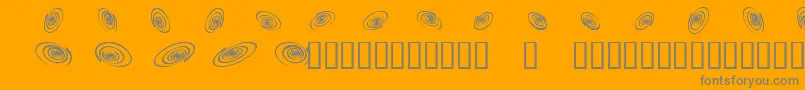 Omegaswirls-fontti – harmaat kirjasimet oranssilla taustalla