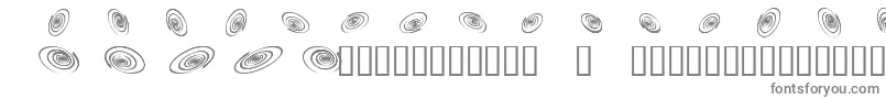 Omegaswirls-fontti – harmaat kirjasimet valkoisella taustalla