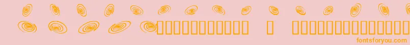 フォントOmegaswirls – オレンジの文字がピンクの背景にあります。