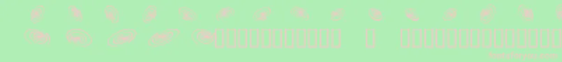 フォントOmegaswirls – 緑の背景にピンクのフォント