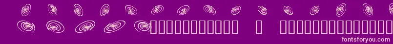 Omegaswirls-fontti – vaaleanpunaiset fontit violetilla taustalla