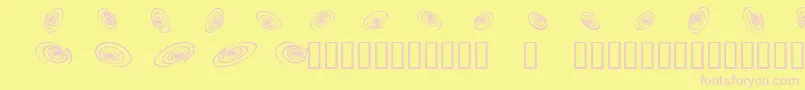Omegaswirls-fontti – vaaleanpunaiset fontit keltaisella taustalla