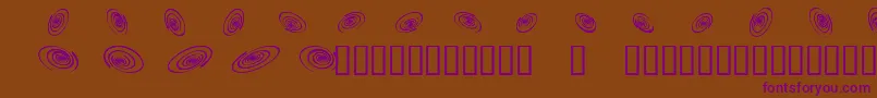 Omegaswirls-Schriftart – Violette Schriften auf braunem Hintergrund