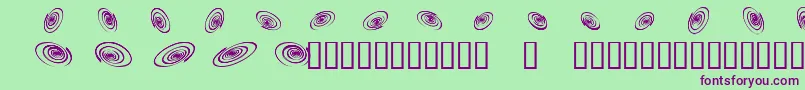 フォントOmegaswirls – 緑の背景に紫のフォント