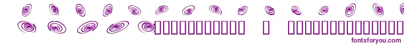 Omegaswirls-Schriftart – Violette Schriften auf weißem Hintergrund