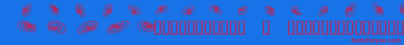 フォントOmegaswirls – 赤い文字の青い背景