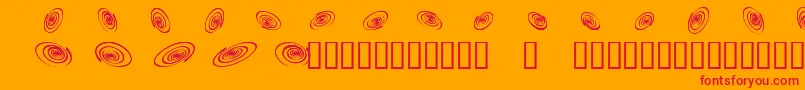 フォントOmegaswirls – オレンジの背景に赤い文字