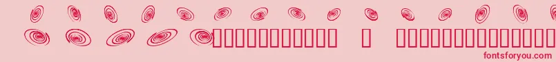 Omegaswirls-Schriftart – Rote Schriften auf rosa Hintergrund