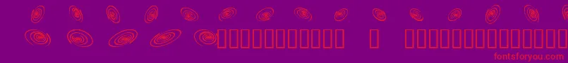 Czcionka Omegaswirls – czerwone czcionki na fioletowym tle