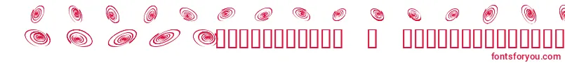 Omegaswirls-fontti – punaiset fontit valkoisella taustalla