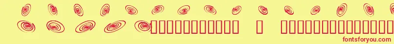 Omegaswirls-fontti – punaiset fontit keltaisella taustalla