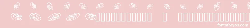 Omegaswirls-Schriftart – Weiße Schriften auf rosa Hintergrund
