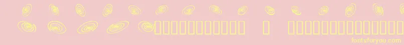 Fonte Omegaswirls – fontes amarelas em um fundo rosa