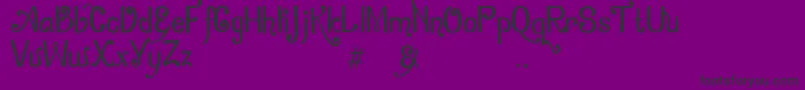 ZamrudKhatulistiwa-Schriftart – Schwarze Schriften auf violettem Hintergrund