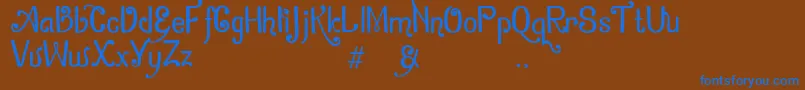 ZamrudKhatulistiwa Font – Blue Fonts on Brown Background