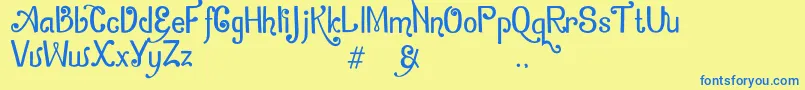 ZamrudKhatulistiwa Font – Blue Fonts on Yellow Background
