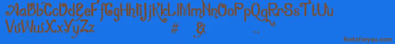 ZamrudKhatulistiwa Font – Brown Fonts on Blue Background