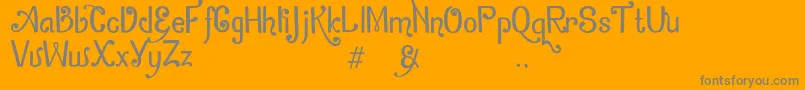 ZamrudKhatulistiwa-Schriftart – Graue Schriften auf orangefarbenem Hintergrund