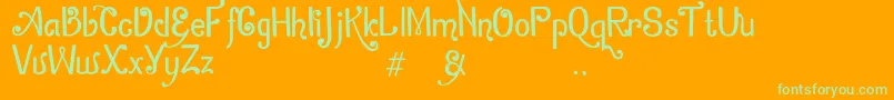 ZamrudKhatulistiwa Font – Green Fonts on Orange Background