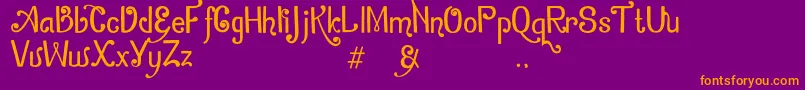ZamrudKhatulistiwa Font – Orange Fonts on Purple Background