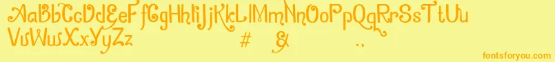 ZamrudKhatulistiwa Font – Orange Fonts on Yellow Background