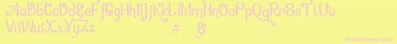ZamrudKhatulistiwa Font – Pink Fonts on Yellow Background