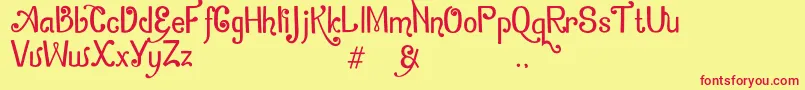 ZamrudKhatulistiwa Font – Red Fonts on Yellow Background