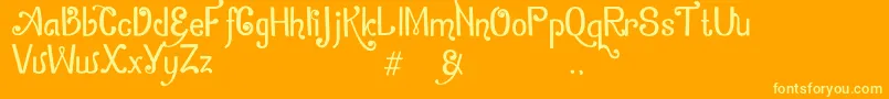 ZamrudKhatulistiwa Font – Yellow Fonts on Orange Background