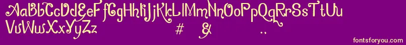 ZamrudKhatulistiwa Font – Yellow Fonts on Purple Background