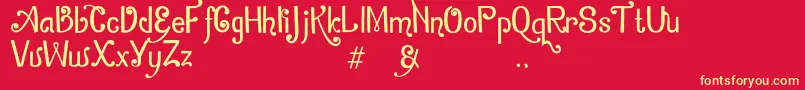 ZamrudKhatulistiwa Font – Yellow Fonts on Red Background