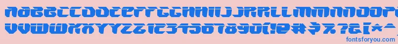 V5AmponWarped Font – Blue Fonts on Pink Background